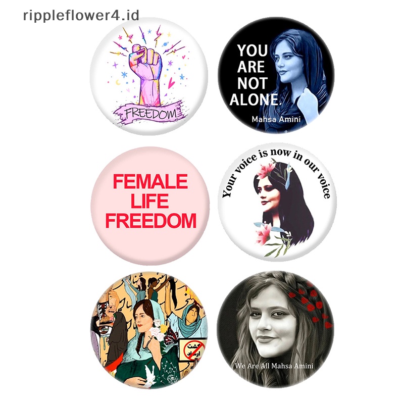 {rippleflower4.id} Stand with the Women of Iran Buttons Women Life Freedom Bros Pin Muslim~