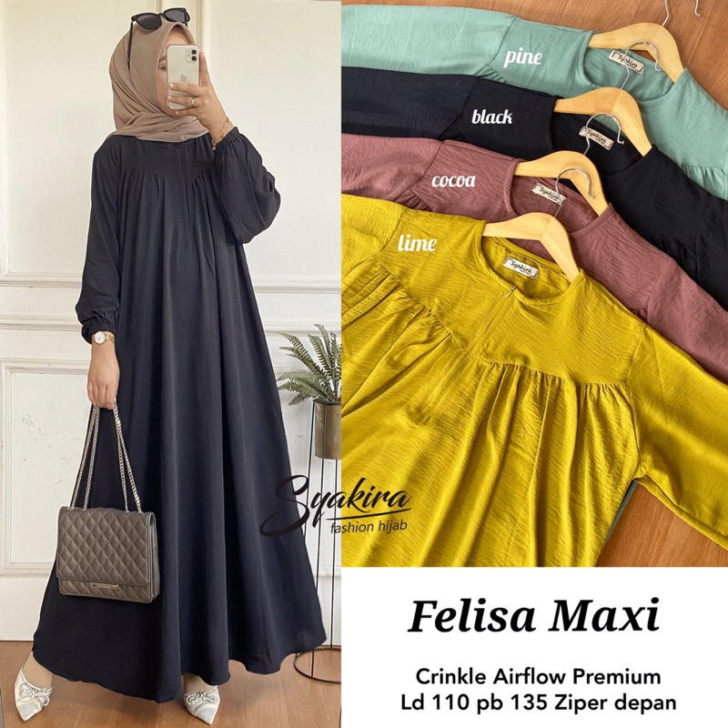 FELISA MAXI ORI SYAKIRA | Ld110 Crinkle Airflow Premium