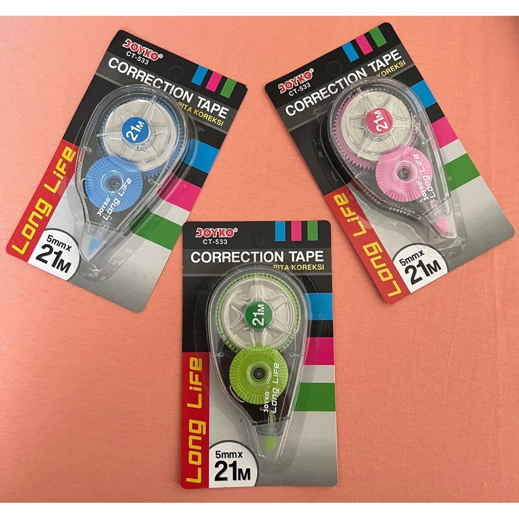 

Tip-ex Kertas / Correction Tape CT-533 Long Life Joyko 21 M