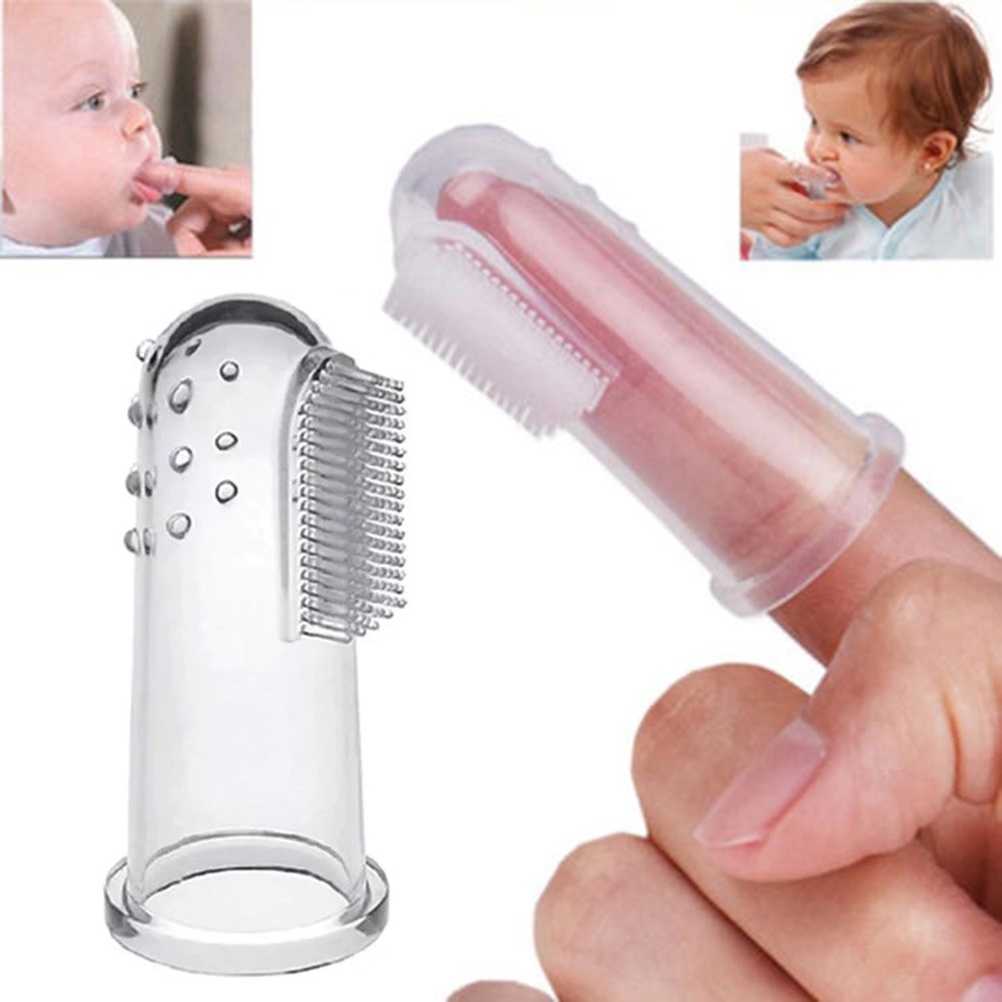 BOP SIKAT GIGI JARI BAYI / FINGER TOOTH BRUSH / SIKAT GIGI BAYI SILIKON PACKING OPP PLASTIK