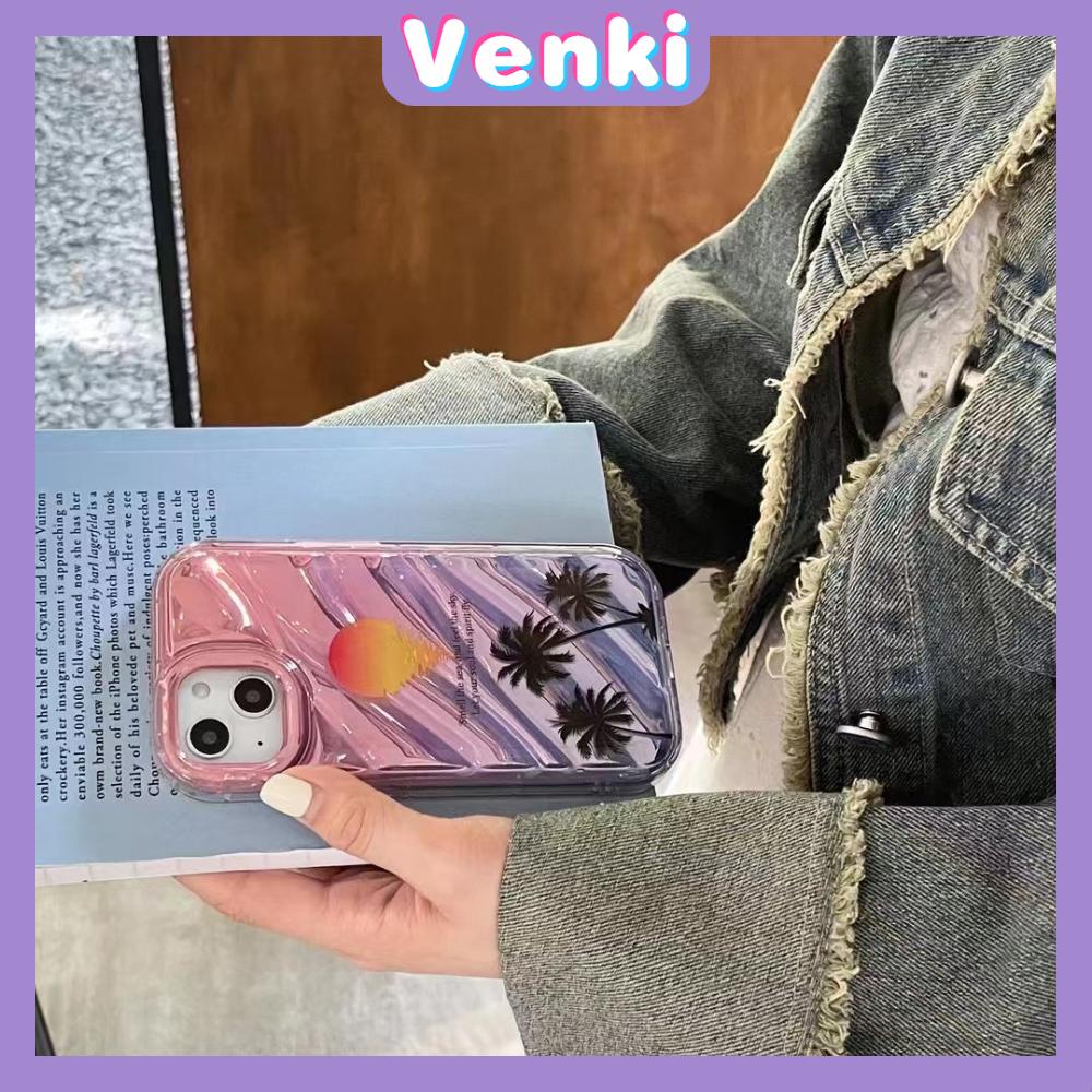 VENKI - Untuk iPhone 11 iPhone Case Laser Reflektif Bening Phone Case TPU Soft Shockproof Airbag Phone Case Simple Summer Coco Kompatibel dengan iPhone 14 13 Pro max 12 Pro Max XR XR 7