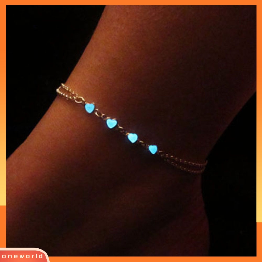 [WOD] Bintang Kecil Hati Bunga Glow in the Dark Gelang Kaki Ankle Perhiasan Wanita