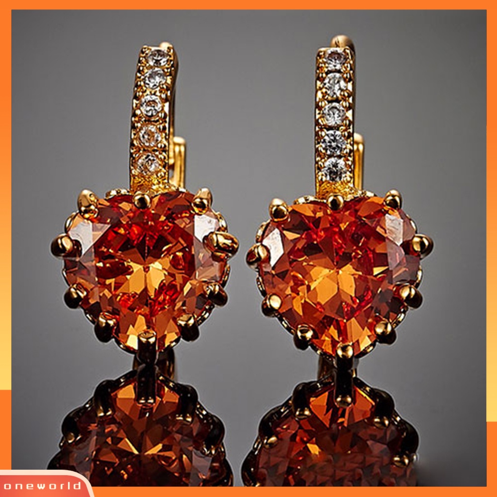 [WOD] Hadiah Anting Leverback Berlian Imitasi Lapis Emas 9K Untuk Pertunangan Wanita Smoky