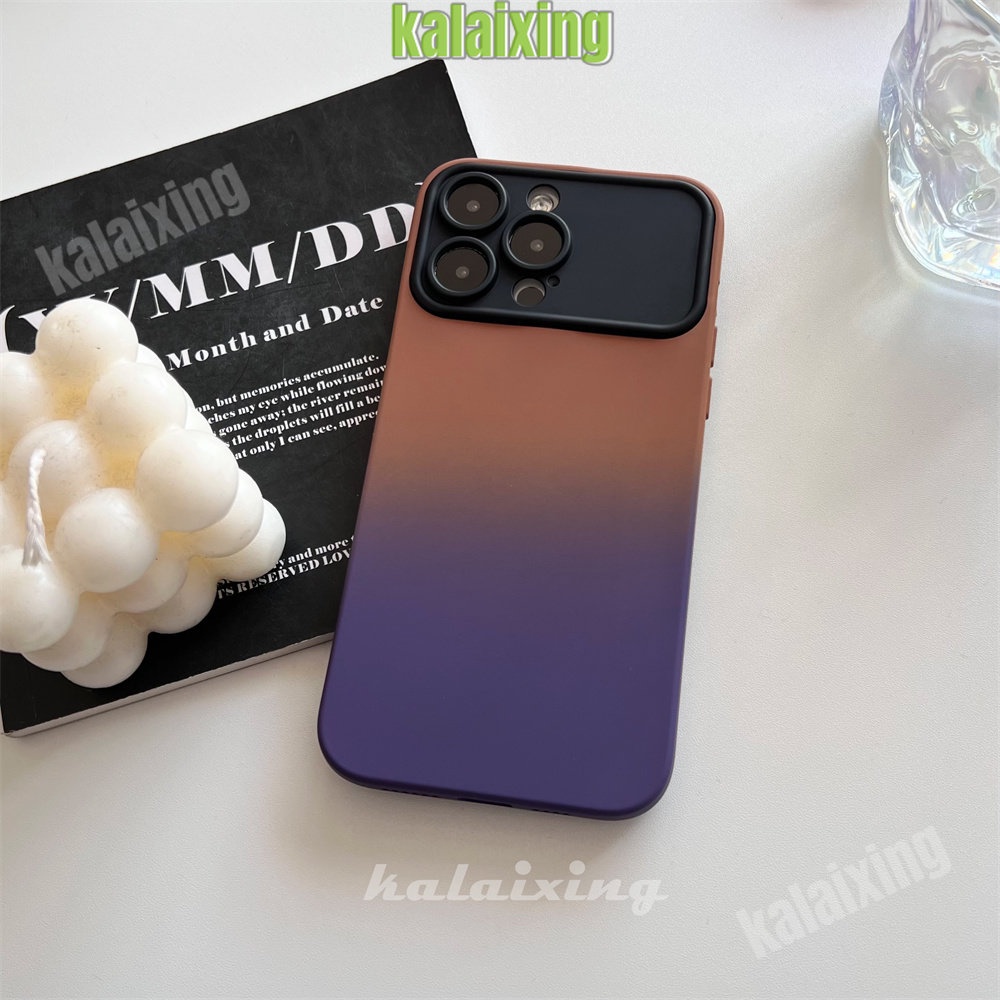 Casing Warna Gradasi Untuk iPhone 14 Pro Max 14Pro 13 12 11 Pro 11Pro Max Big Window Case Soft Caing