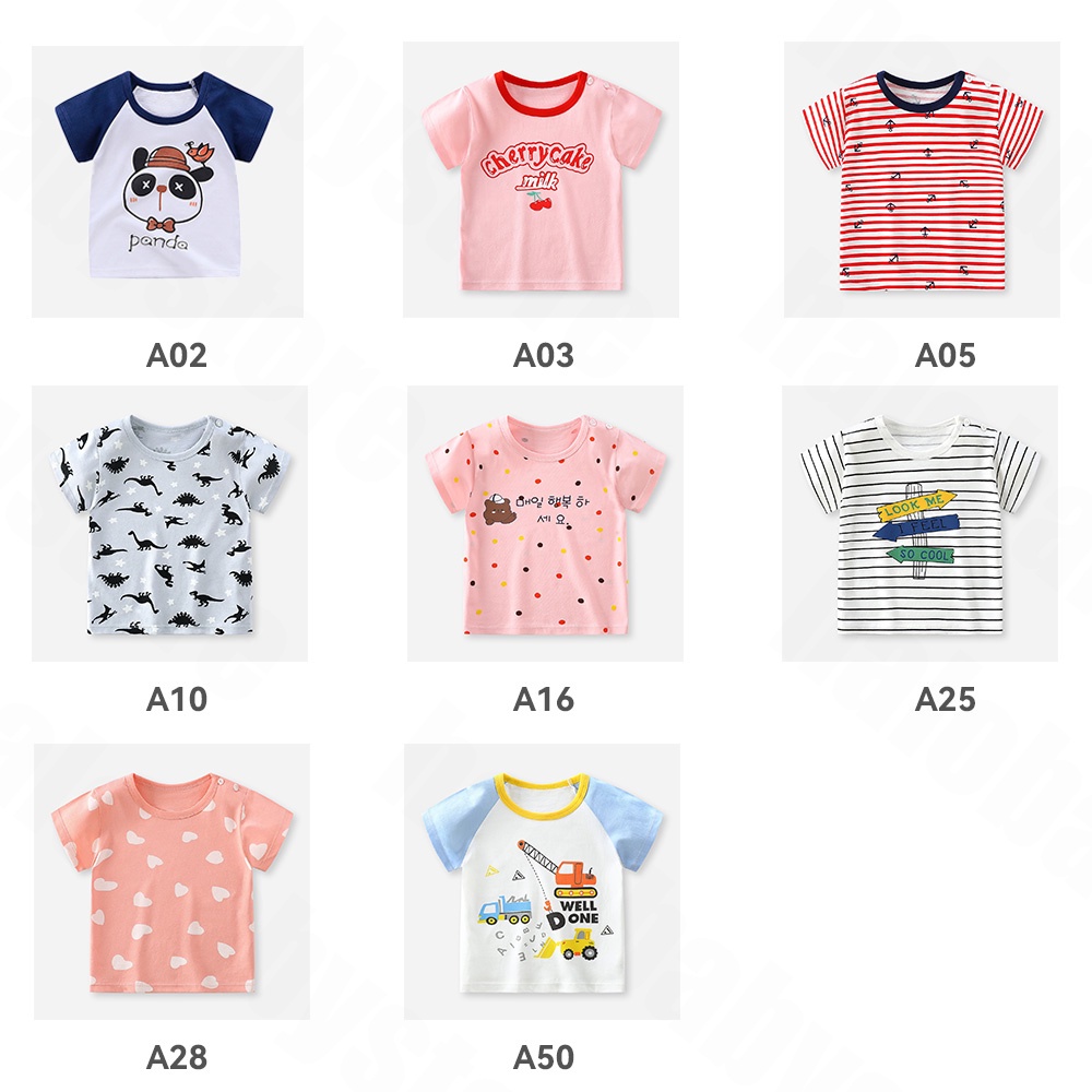 Halo Baby Baju Kaos Anak Bayi Lengan Pendek/T-shirt anak Lengan Pendek Motif Kartun/Baju Bayi/Kaos bayi