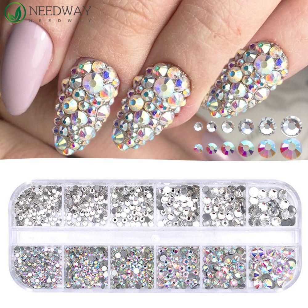 Needway Dekorasi Nail Art 12kisi/set Payet Salon Flatback Rhinestones DIY Manicure