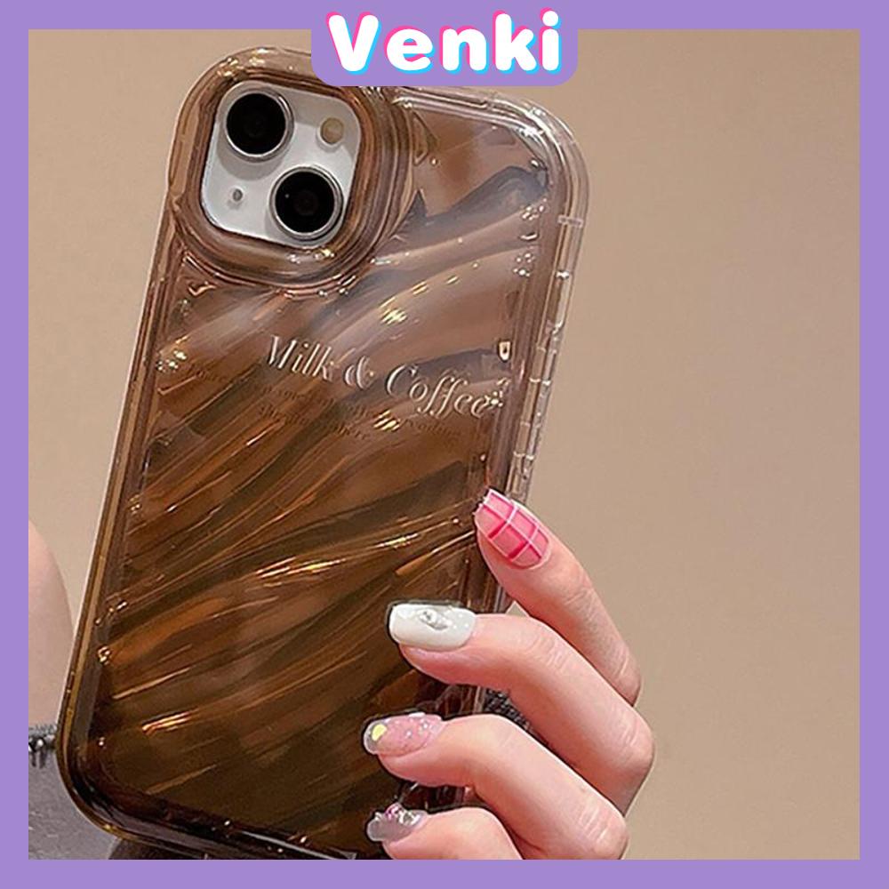 VENKI - iPhone Case untuk iPhone 11 Laser Reflektif Bening Phone Case TPU Soft Shockproof Airbag Case Coklat Sederhana Kompatibel dengan iPhone 14 13 Pro Max 12 Pro Max XR XR 7Plus 8Plus