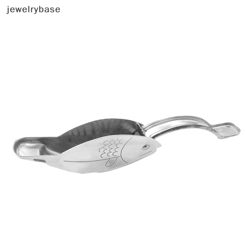 [jewelrybase] Alat Peras Jeruk Lemon Stainless Steel Bentuk Ikan Lemon Juicer Alat Peras Jeruk Nipis Manual Butik