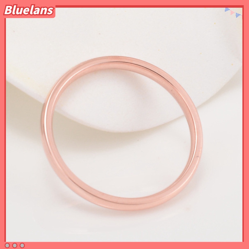 [BLS] Wanita Fashion Halus Dipoles Cincin Jari Baja Titanium Hadiah Perhiasan Pernikahan