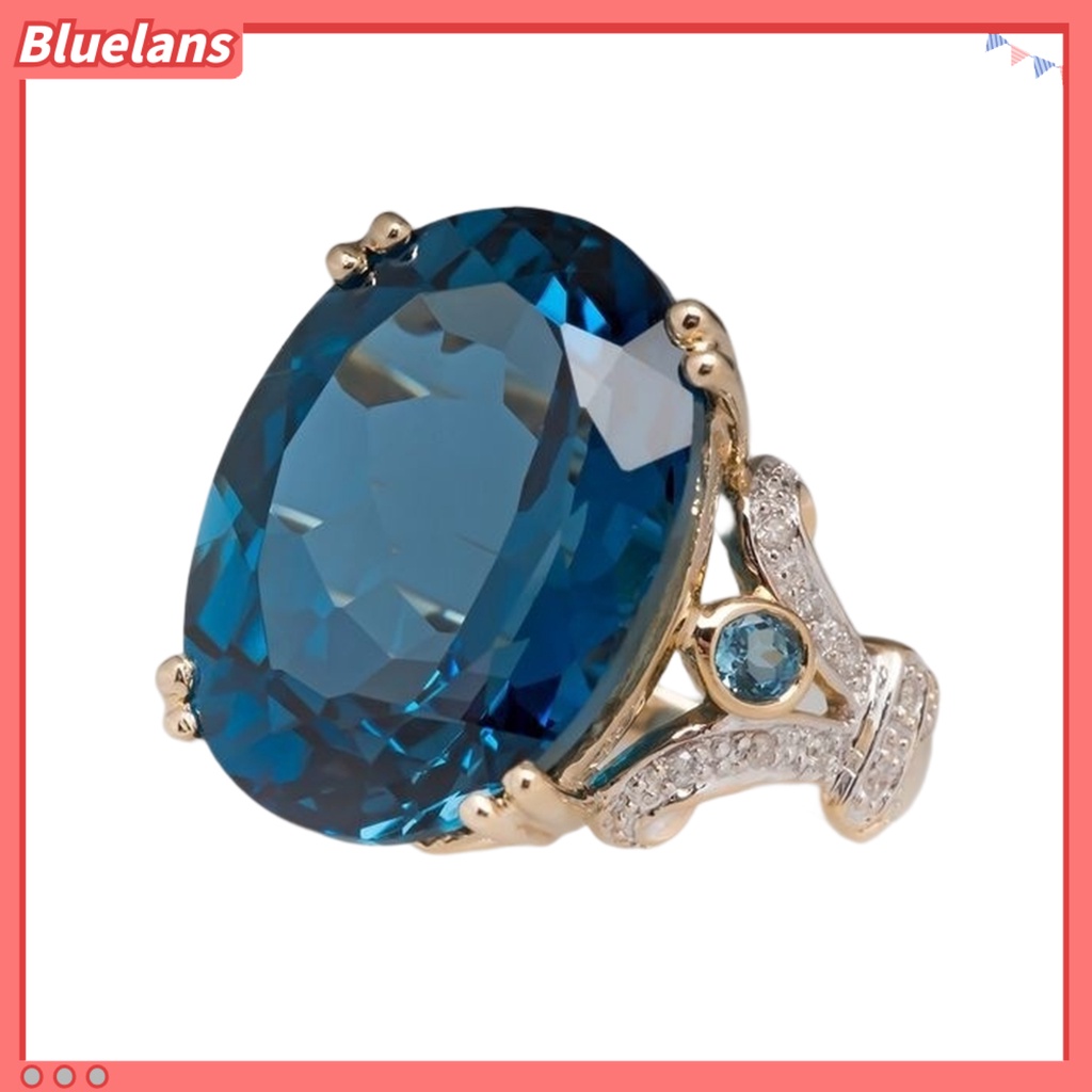 [BLS] Wanita Cincin Vintage Dua Warna Electroplating Geometris Mengkilap Terang Kilau Dekorasi Perhiasan Hadiah Telur Angsa Cubic Zirconia Pernikahan Pertunangan Cincin Untuk Anniversary