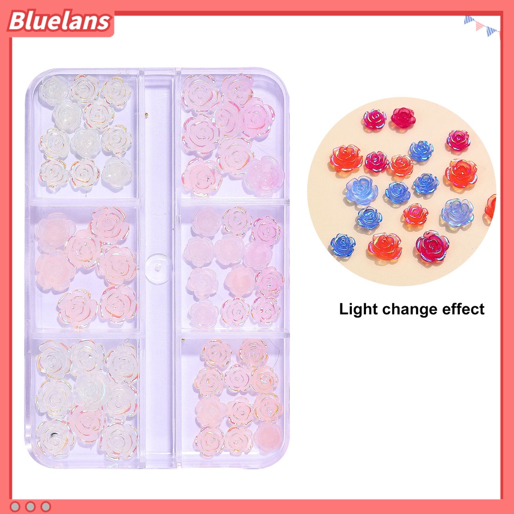 [BLM] Aksesoris Kuku Love Bentuk Hati Busur Berubah Warna Camellia Aksesoris Dekorasi Kuku Untuk Wanita