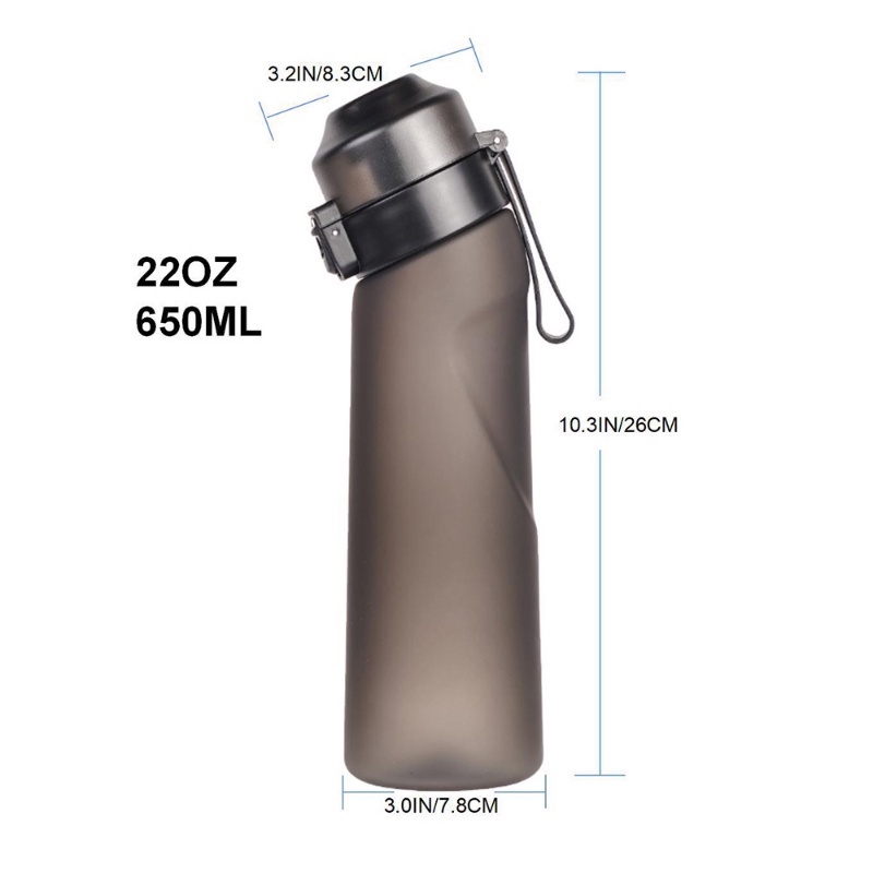 【COD】650ML Air Up Water Bottle Botol Air Flavour Healths Flavored Water Bottle Taste Pods with Carry Strap Tutup Flip