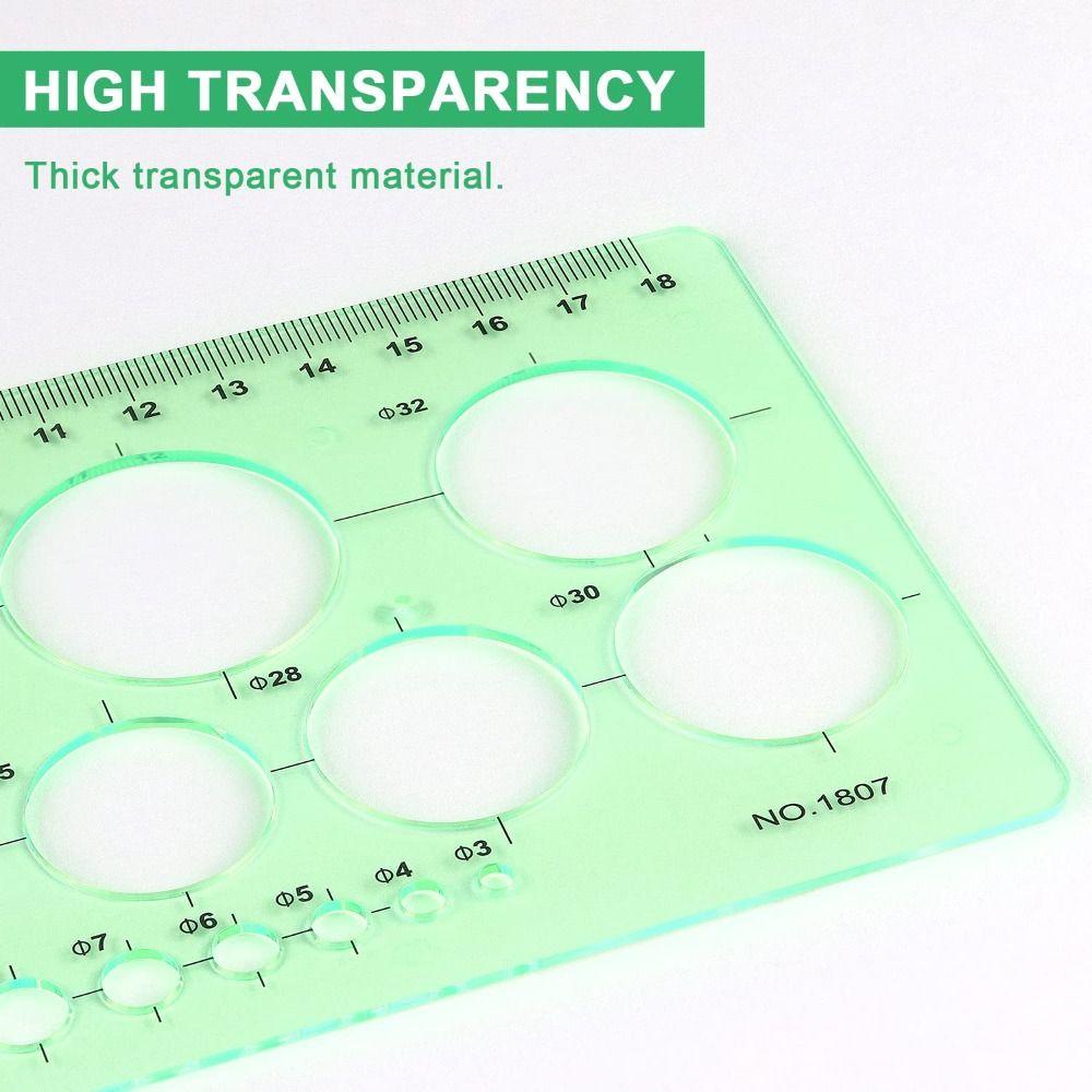 TOP 3buah Penggaris Geometri Multi Fungsi Untuk Belajar Merancang Lingkaran Template Gambar Plastik Hijau Bening