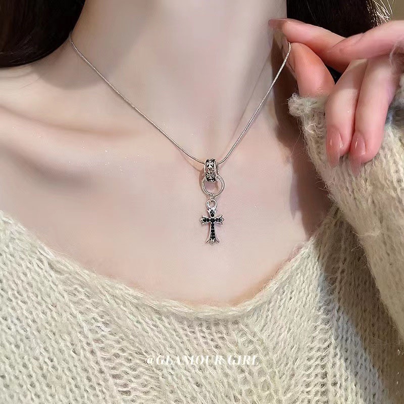 Kalung Geometris Salib Melingkar Bahan Alloy Korea Untuk Anak Perempuan