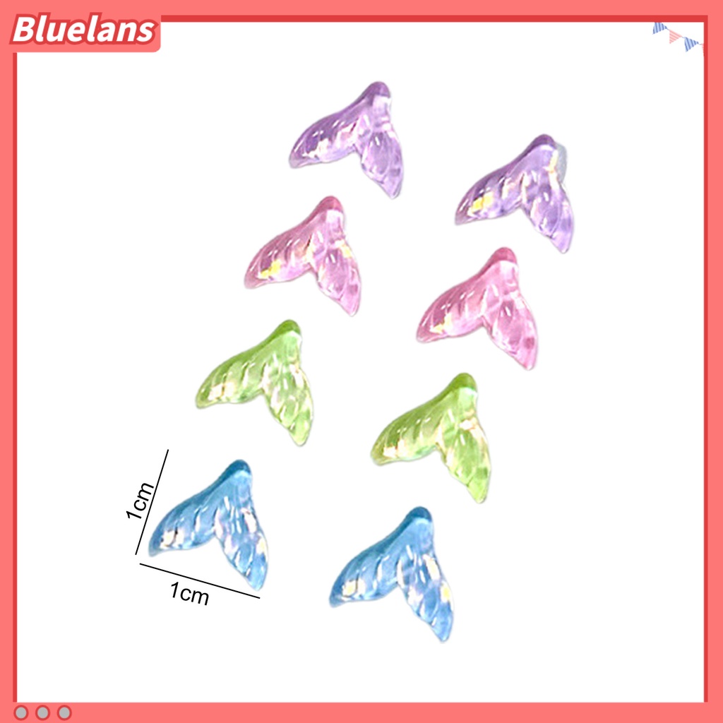 [BLM] 20pcs/bag Perhiasan Kuku Tiga Dimensi Mudah Tempel Indah Bawah Datar Hias DIY Kristal Imitasi Mermaid Tail Shape Nail Rhinestones Manicure Store Accessories