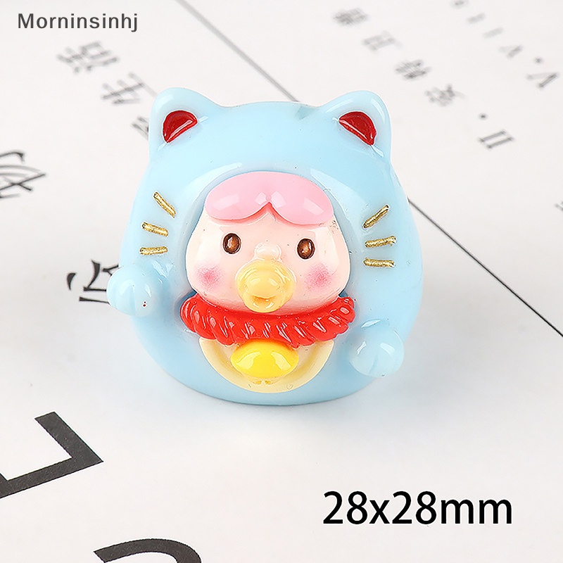 Mornin Lucky Cat Ornamen Resin Kerajinan Lucu Kartun Warna Dot Pucat Dashboard Mobil Mainan Dekorasi Aksesoris id