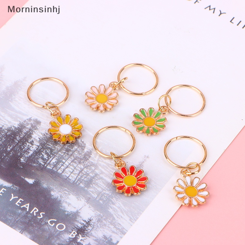 Mornin 5Pcs /set Bunga Daisy Alloy Knitg Stitch Spidol Zinc Alloy Liontin Bunga Multicolor Untuk Knitg Tools Temuan DIY id