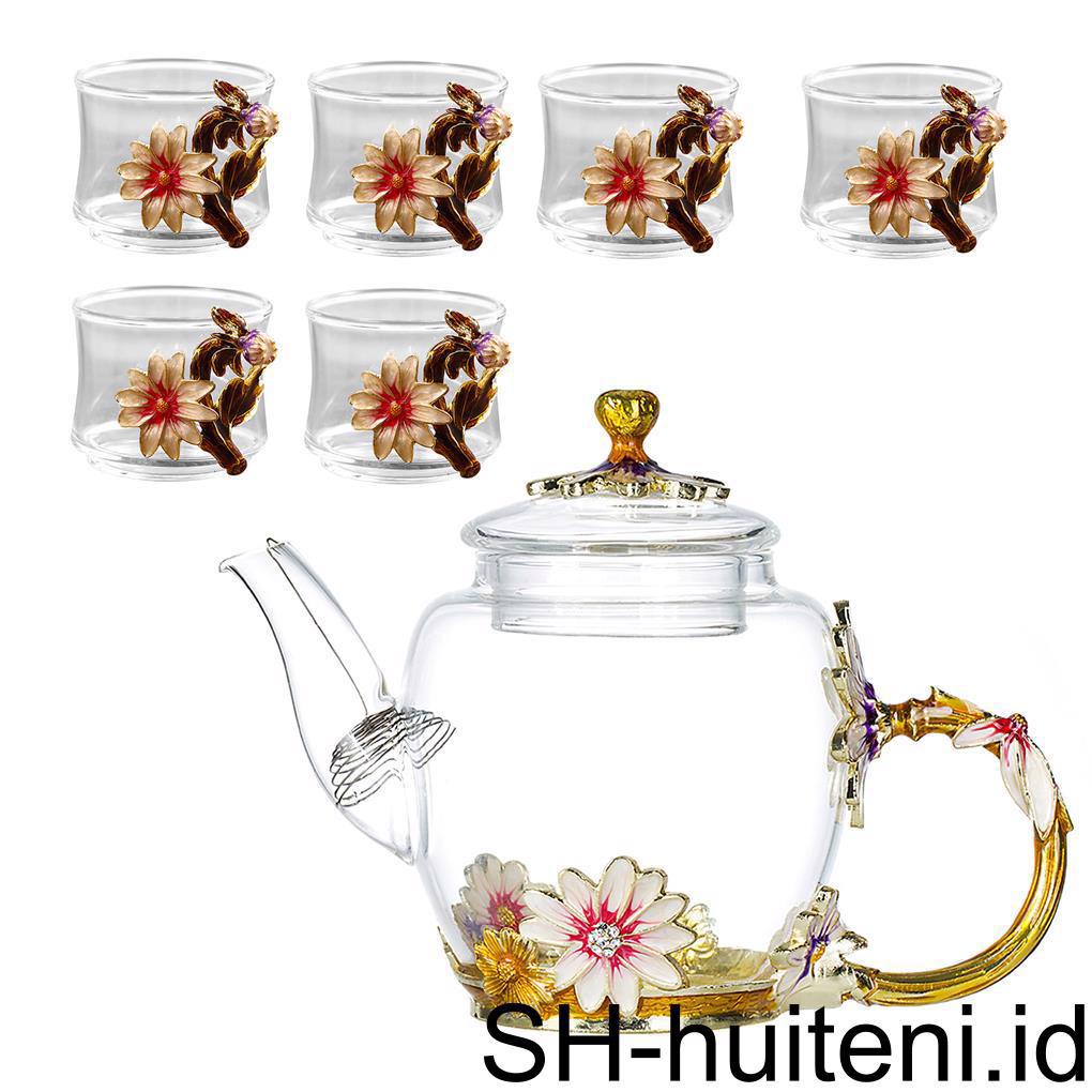 1set Teko Stylish Transparan Handgrip Tahan Panas Pengganti Rumah Dapur Teahouse Tea Kettle Teaware