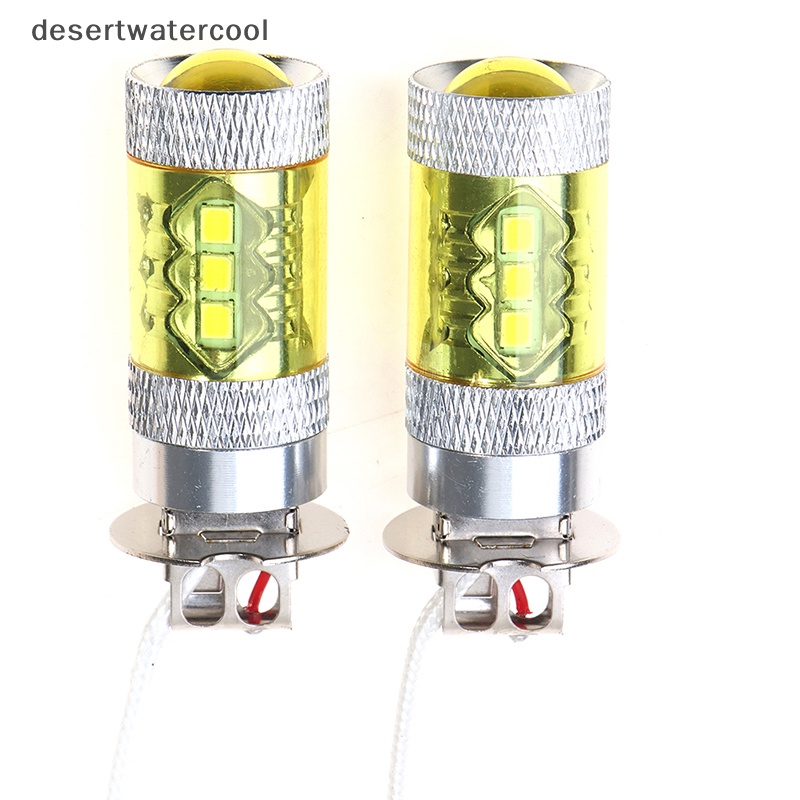 Deid 2pcs Lampu Kabut LED 12-24V H3 80W 16smd LED Car Fog Light Kuning Daya Tinggi Martijn