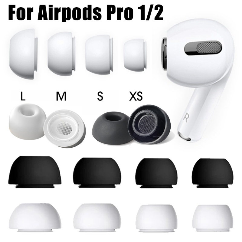 Tips Telinga Silikon Lembut Kompatibel Untuk Airpods Pro1/2 XS S M L Earbuds Earbud Pengganti Earplugs Noise Reduction Earbuds Cover Pelindung Earphone Aksesoris