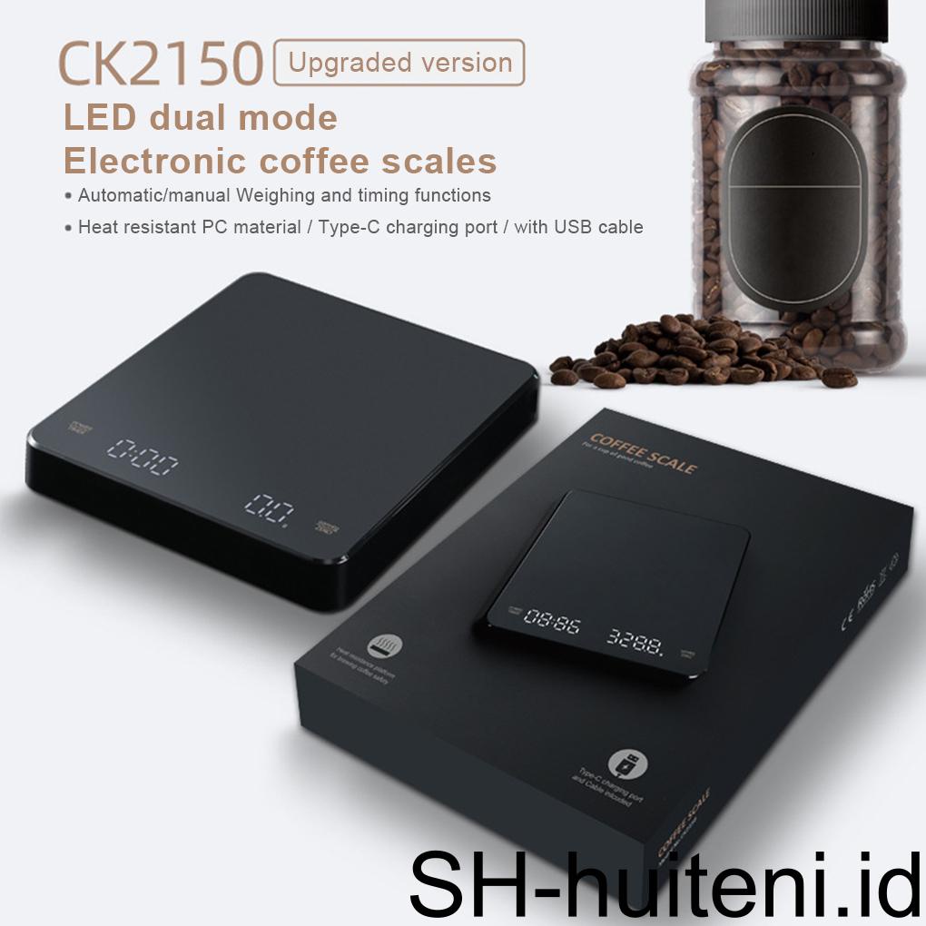 3kg /0 1g Electronic Coffee Scale LED Timbangan Dapur Presisi Tinggi Keseimbangan Berat Makanan Akurat Pengukur Berat Buah