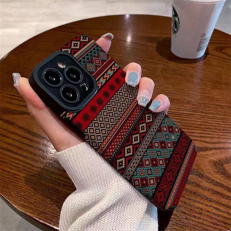 All New Hot Fashion Leather Soft Case IPhone 6S 7 Plus 8 Plus X XS XR XS Max 11 13 12 14 PRO Max 14 Plus SE Mini Phone Case Girl Girl Women Brown totem grid