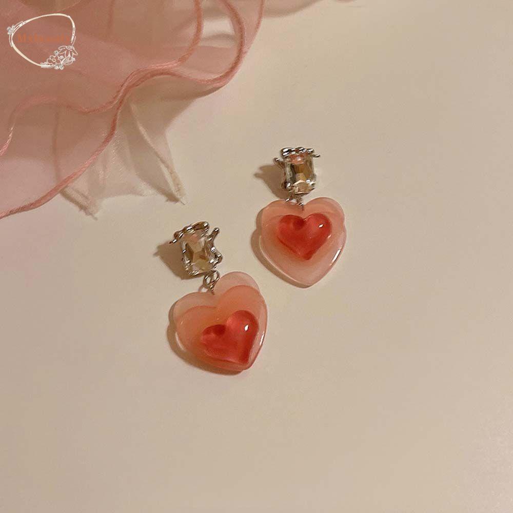 Mxbeauty Anting Menjuntai Temperamen Hati Cinta Trendi Sederhana Untuk Anak Perempuan Giwang Telinga Manis