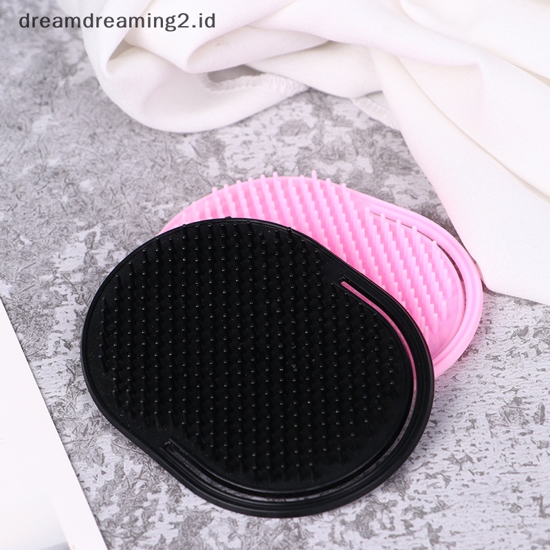 (drea) 1pcs Pocket Travel Sikat Sisir Rambut Pria Jenggot Kumis Palm Pijat Kulit Kepala //