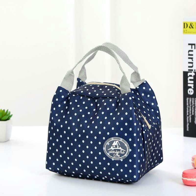 Tas Bekal OS18 - Iconic Insulated Lunch Bag Cooler Tas Bekal Makan Garis Dot Kupu -GN87 *2444*