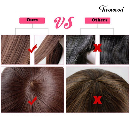 Twowood Fashion Wanita Lady Panjang Keriting Bergelombang Rambut Penuh Wig Cosplay Pesta Hair Extension