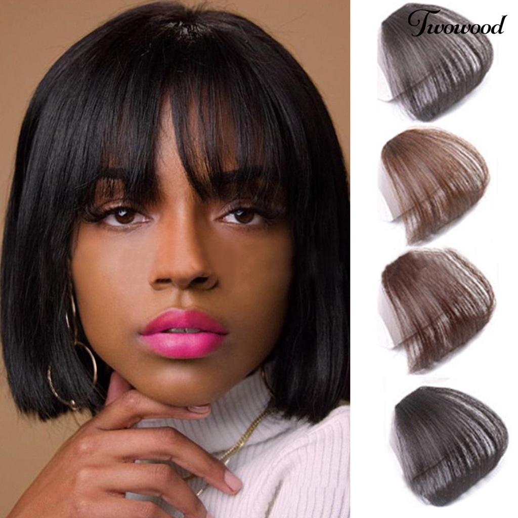 Twowood Poni Rambut Palsu Warna Vibrant Friendly Untuk Kulit Berbulu Mulus Realistis Hias Serat Faux Air Bangs Wanita Wig Aksesoris Untuk Lady