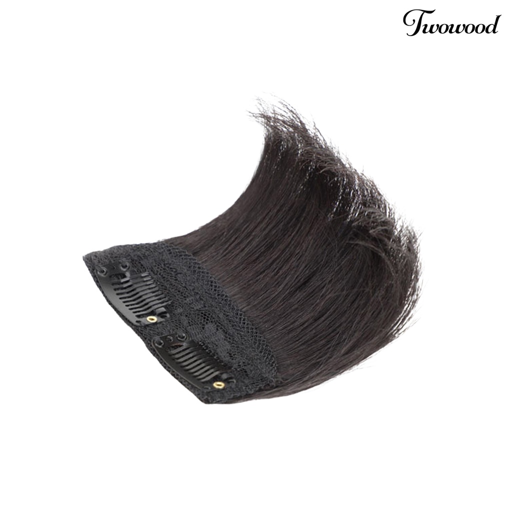 Twowood 10cm Wig Hair Pad Fluffy Natural Look Lembut Suplemen Kepala Rambut Tak Terlihat Ekstensi Sopak Lurus Serat Suhu Tinggi Rambut Palsu Pesta Supply