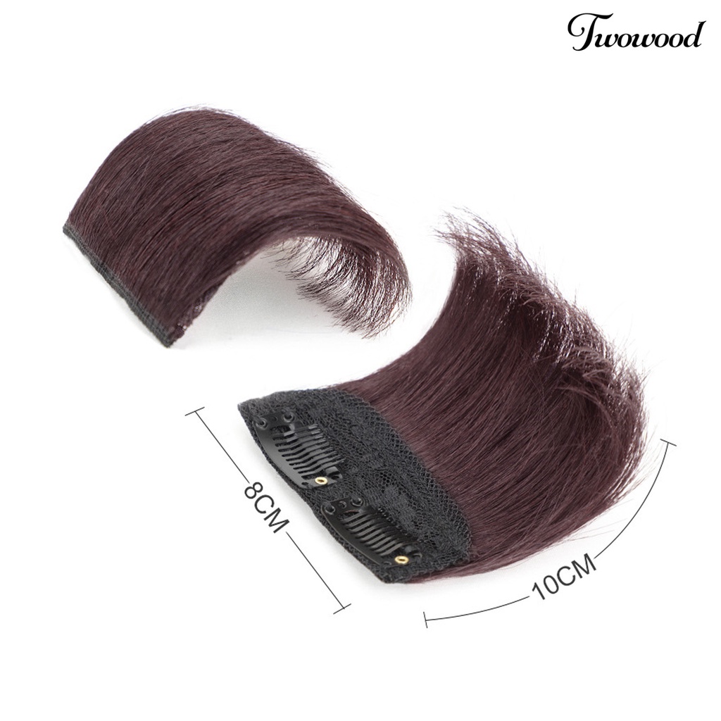 Twowood 10cm Wig Hair Pad Fluffy Natural Look Lembut Suplemen Kepala Rambut Tak Terlihat Ekstensi Sopak Lurus Serat Suhu Tinggi Rambut Palsu Pesta Supply