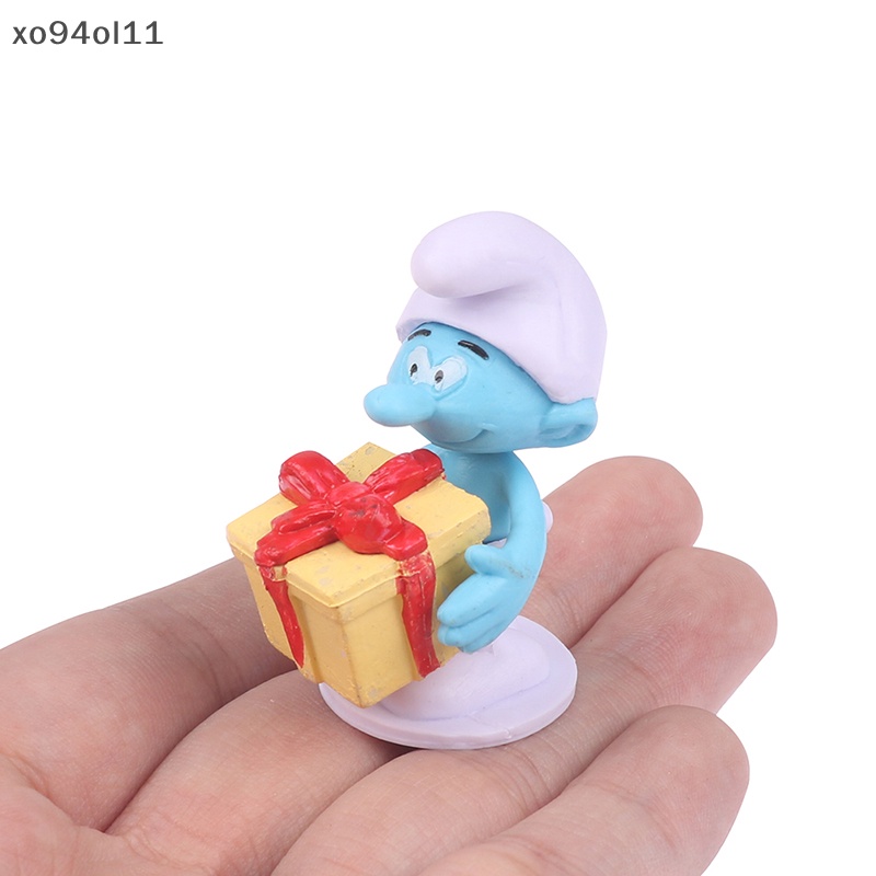 Xo 12gaya Anime Kartun Smurfs PVC Model Mainan Lucu Semangat Biru Boneka Kue Decora OL