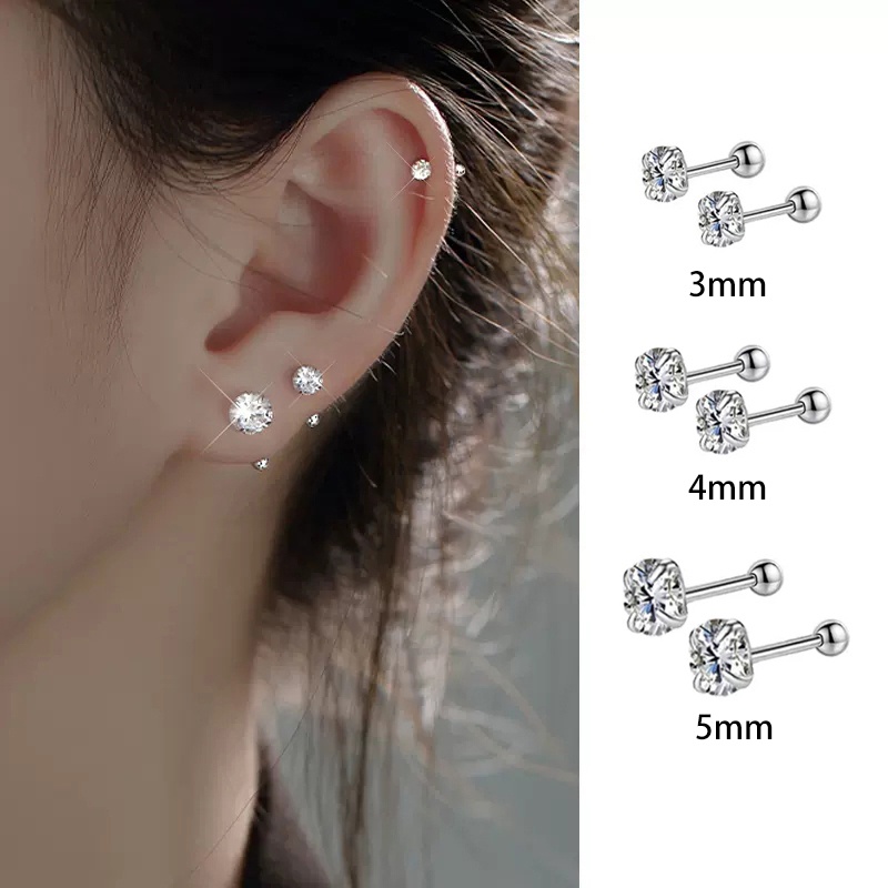 Ay(cn) Fashion Kupu-Kupu Bintang Hati Stud Anting Zirkon Kristal Mutiara Perak Earring Untuk Aksesoris Perhiasan Wanita