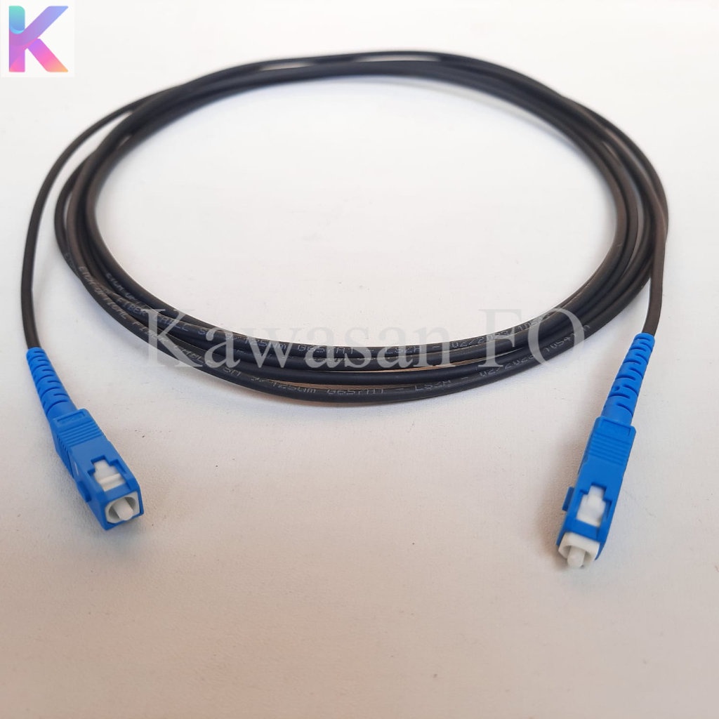 Patchcord Outdoor SC UPC 3 Meter 3mm / Kabel Patchor Patchcord Hitam - patch cord