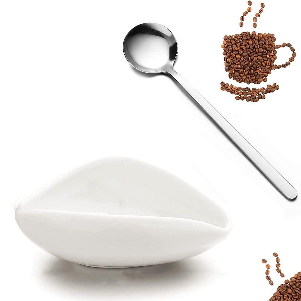 [Elegan] Sendok Kopi Sisa Espresso Dapur Stainless Steel Ceramic Coffee Scoop