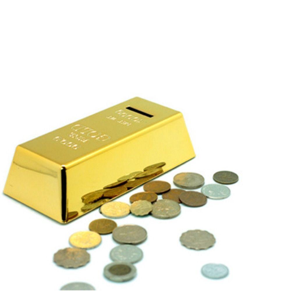 LANFY Celengan Kreatif 1Pcs Simulasi Batangan Batangan Bullion Prop Emas Batangan Koin Hias Case