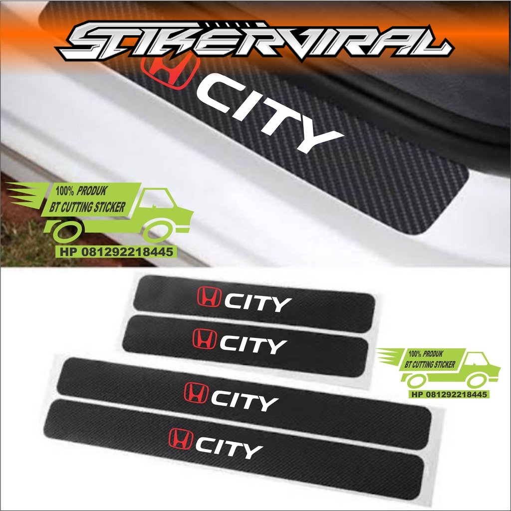 4 pecs stiker carbon 3D stiker mobil honda city stiker mobl carbon honda city stiker carbon pengaman
