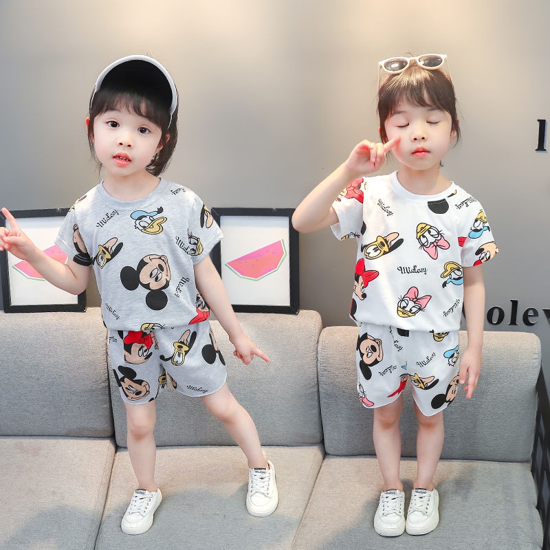 SETELAN PENDEK MICKEY MOUSE ANAK PEREMPUAN KATUN IMPORT