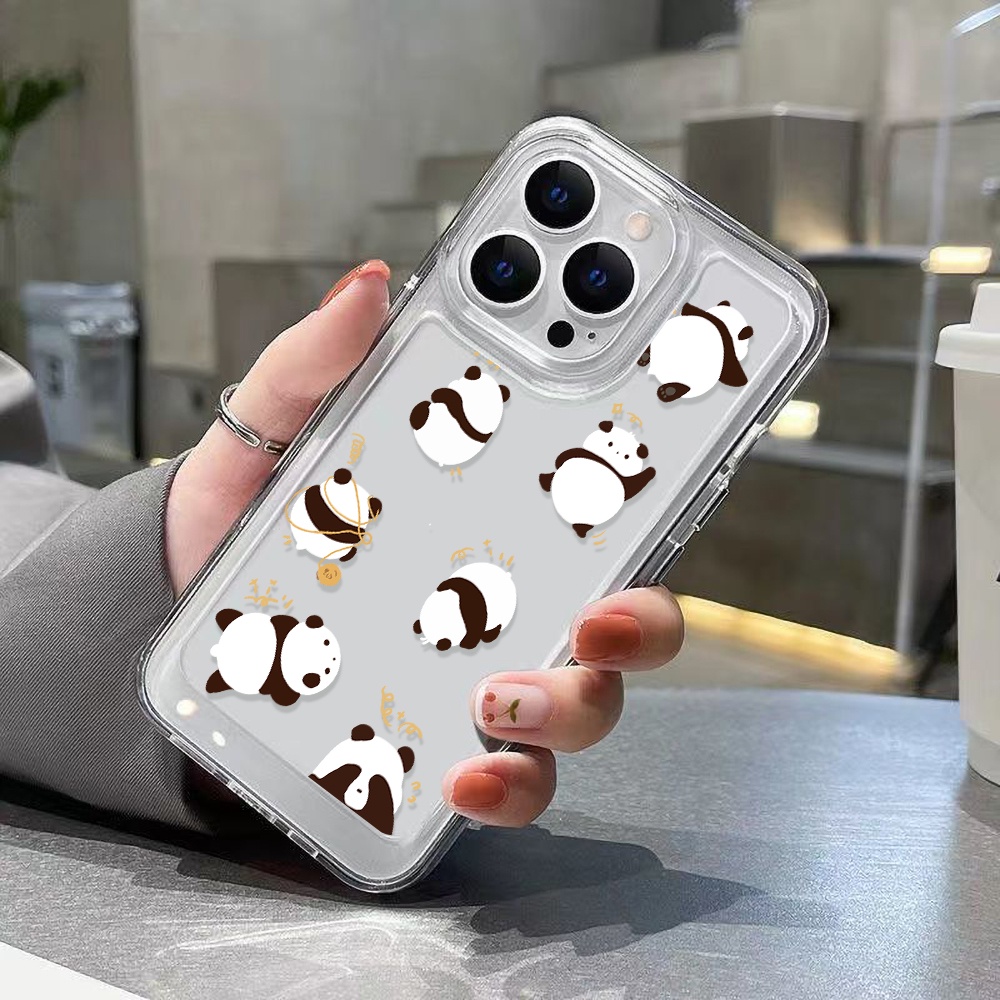 Casing Kartun Panda Untuk Vivo S12 S15 S6 S7 S9 S9E S10 5G S10 Pro X30 X30 Pro X50 X60 X70 X80 X27 V23 Pro V23E Iqoo 56 Neo5 Neo6 8 8 Pro Z6 U5 Akrilik Ruang TPU Belakang Sarung