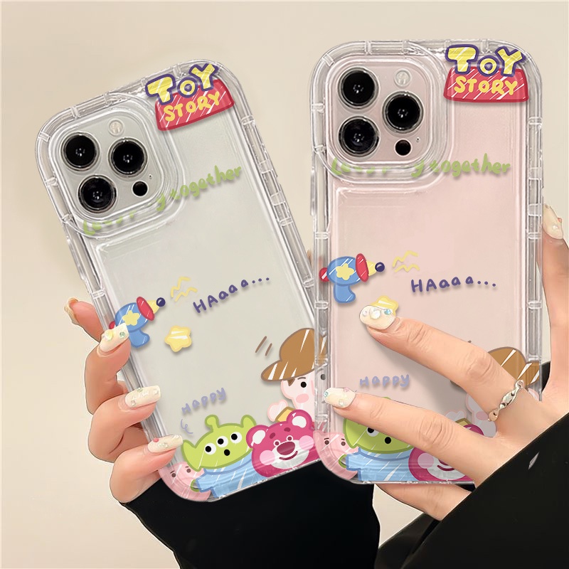 IPHONE Casing Ponsel Lembut Transparan Lucu Kompatibel Untuk Iphone14 13 11 12 Pro XS Max X XR 7+ 8plus Casing TPU Silikon Shockproof Cover