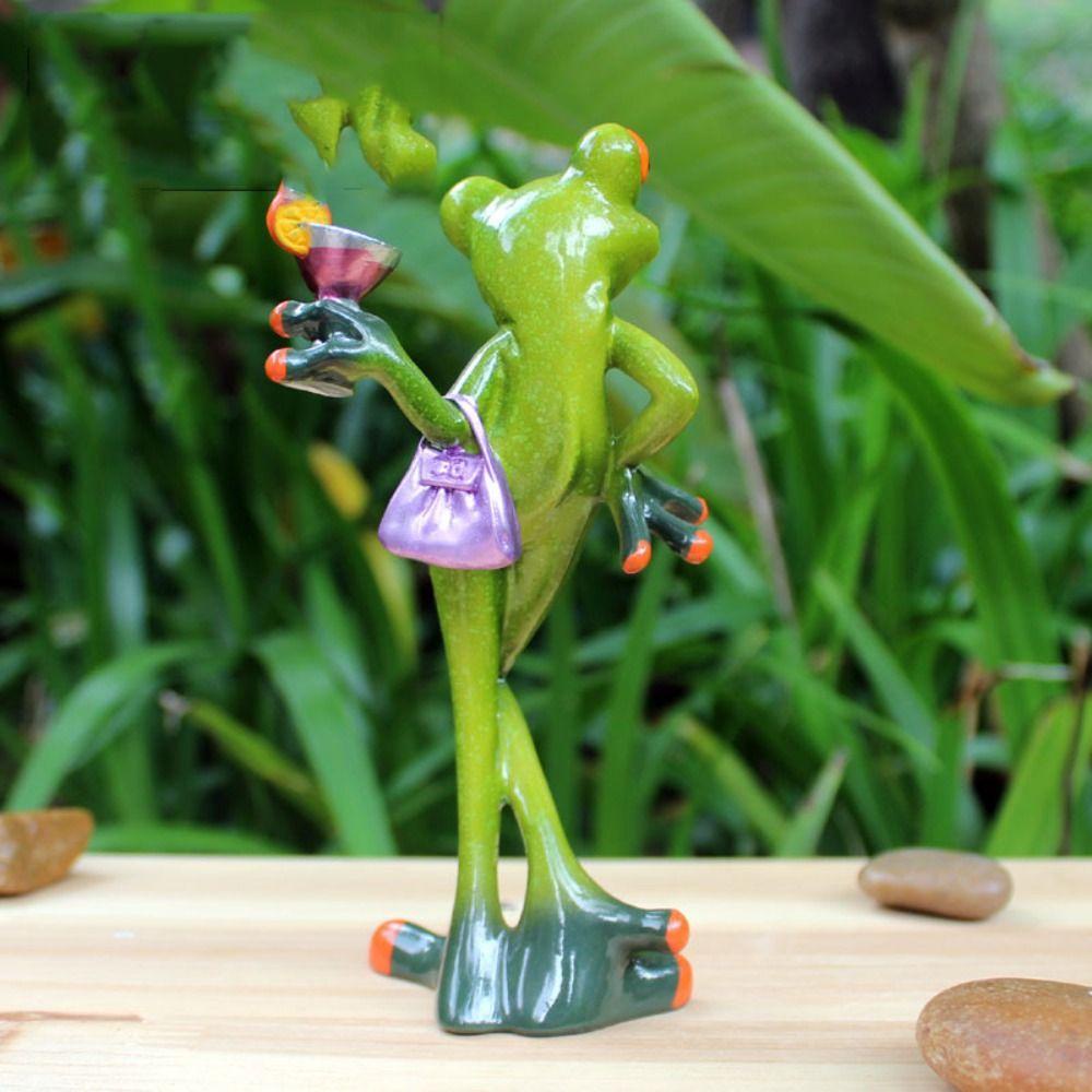 Lanfy Patung Kodok Fashion Kreatif Hadiah Ulang Tahun Dekorasi Ruang Tamu Tabletop Penempatan Untuk Interior Leggy Frog Statue