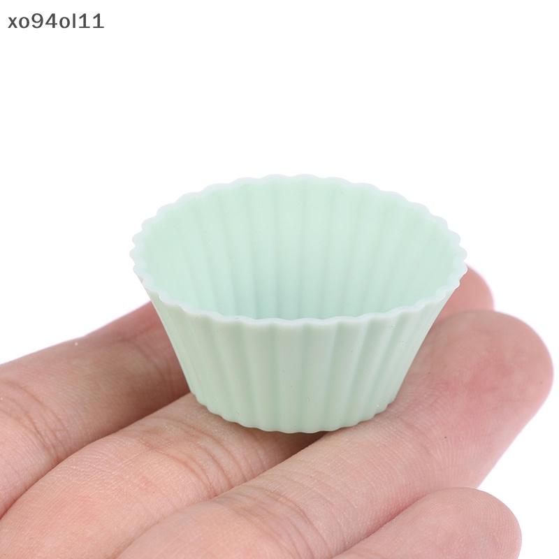 Xo 10Pcs Cetakan Kue Silikon Bentuk Bulat Muffin Cup Mini Cake Cup Alat Dapur OL