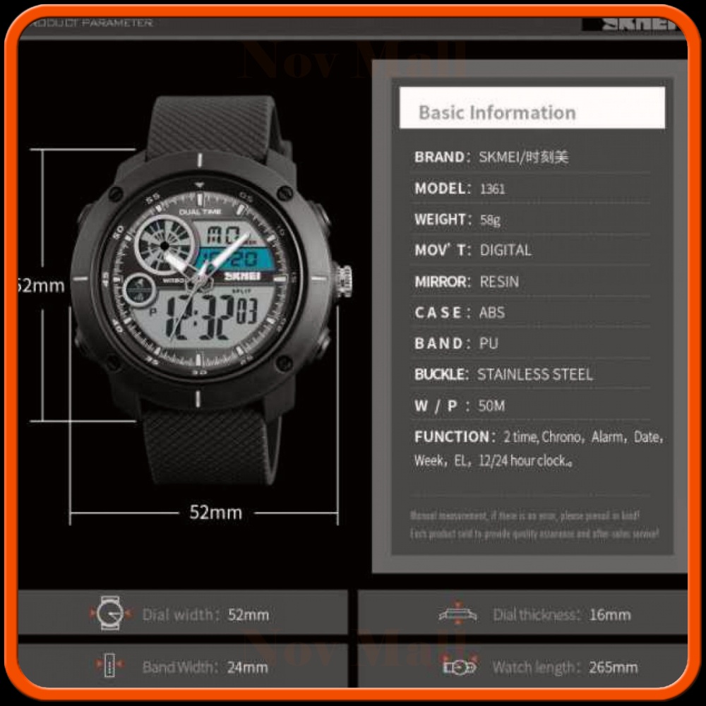 SKMEI Jam Tangan Digital Analog Pria - 1361