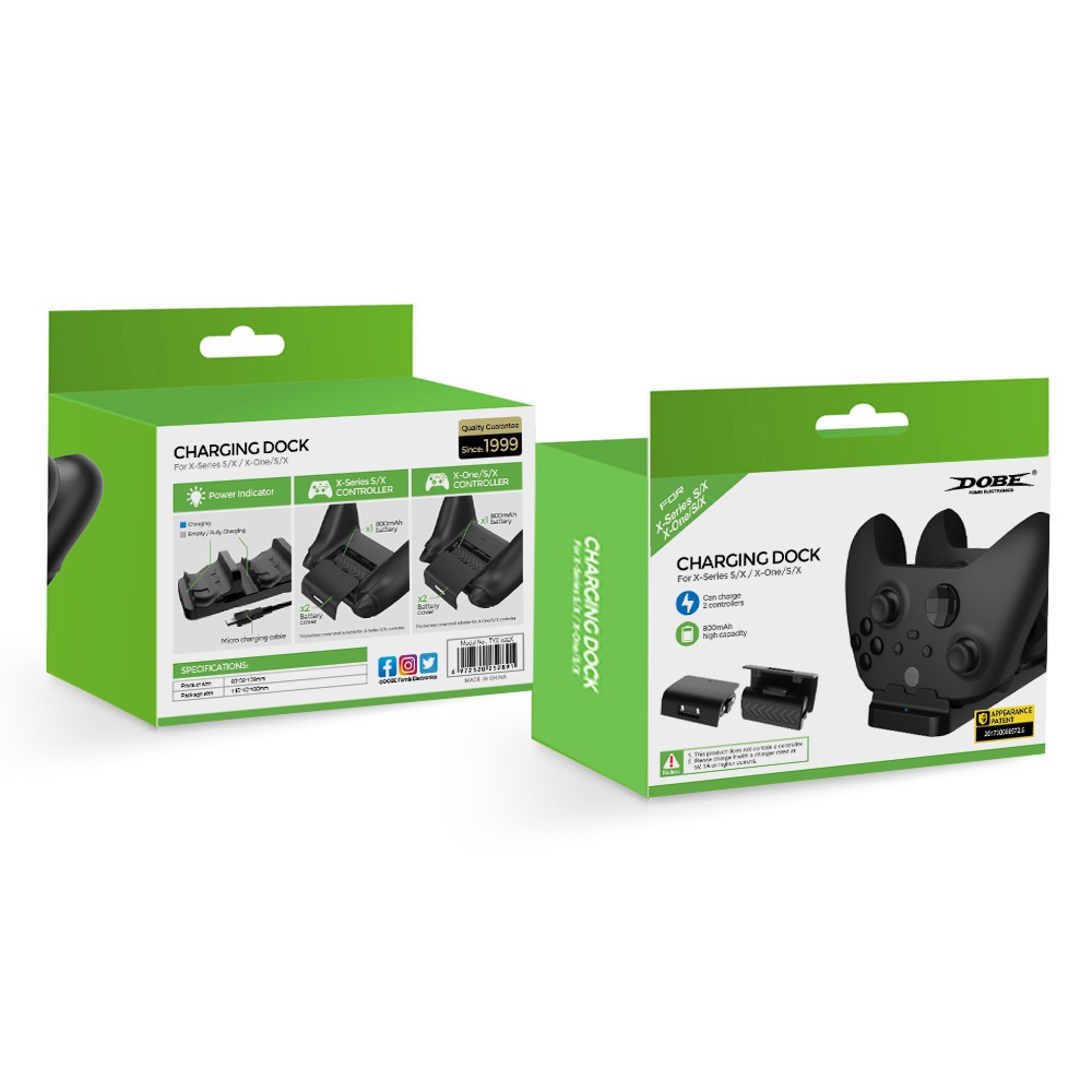 DOBE Dual Charging Dock Xbox Series S/X/One S/X Controller + 2 Battery