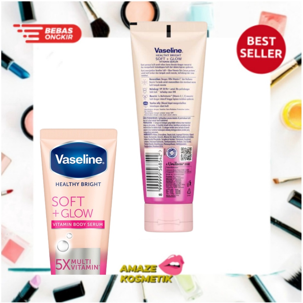 VASELINE Healthy Bright SOFT + Glow Vitamin Body Serum 100ml - AMAZE KOSMETIK