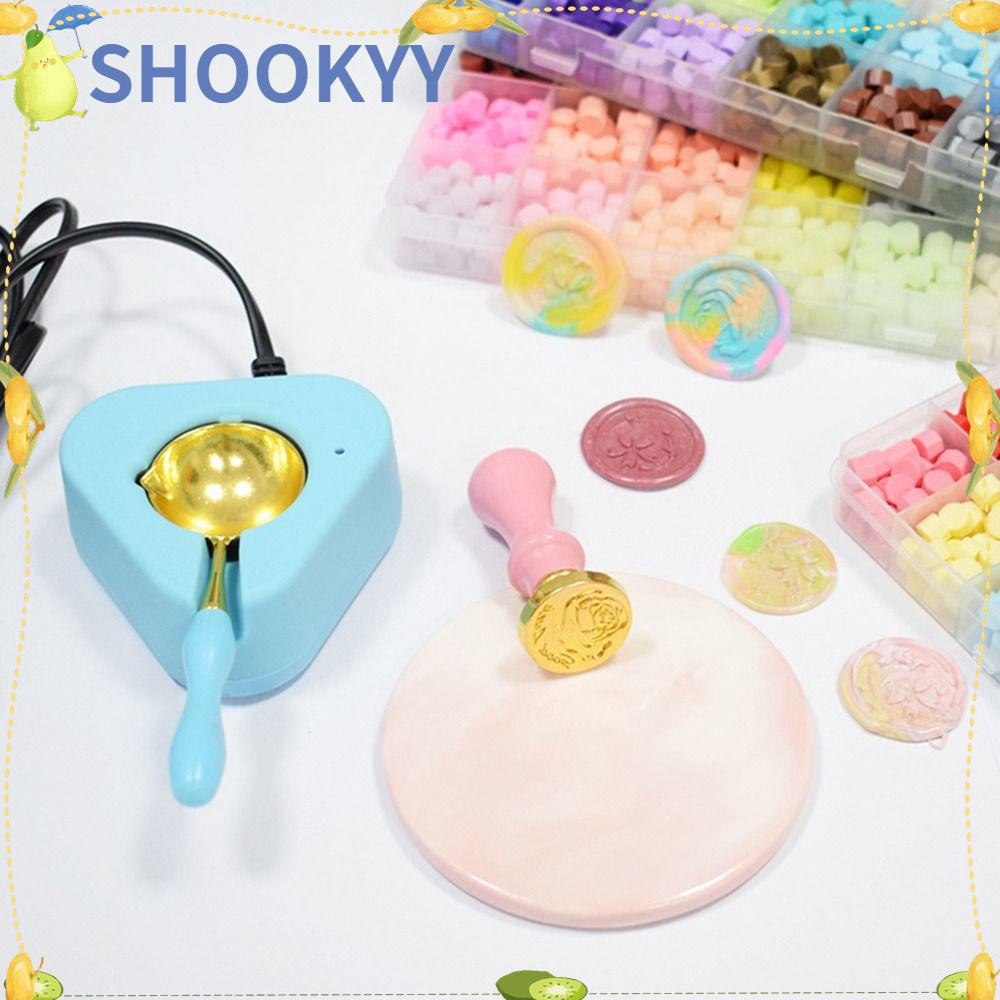 Chookyy Sealing Wax Pot Vintage Beads Stick Heater Pemanas Lilin Dengan Sendok Wax Melting Tungku