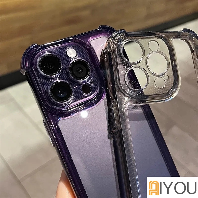 Shockproof Air Cushion Transparan Phone Case Untuk iPhone 14 Pro Max11 12 13 XR X XS 8 7 Plus SE Bening Lembut Silikon Penutup Belakang