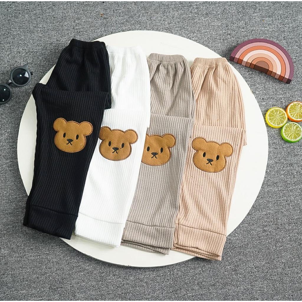 BEFAST - ZFS CELANA ANAK INDIS / DOMIN WAFFLE CUTE BEAR PANTS / Celana Anak-Anak Keluaran Terbaru / Pakaian Tidur Anak / Celana Anak Motif Termurah / Fashion Anak-Anak Trendy